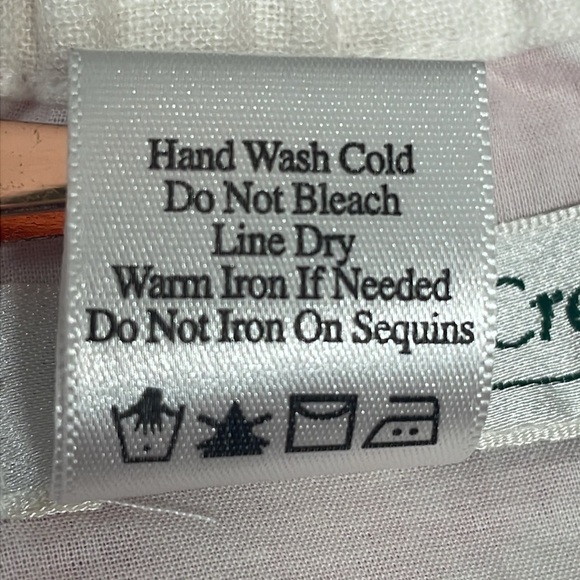 Coldwater Creek Linen Blend Floral Sequin A-Line Lined Skirt PM - Picture 12 of 16